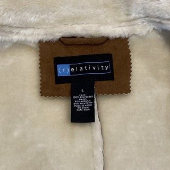 Relativity faux suede jacket size Women’s Large - Picture 3 of 5